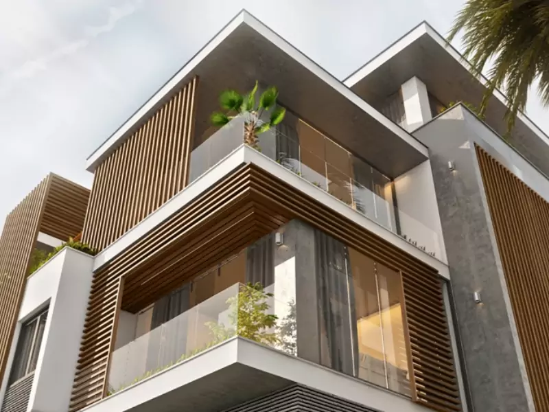 Facade section UPVC louvers as a cost-effective option