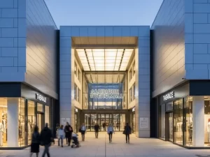Aluminum cladding used in shopping mall