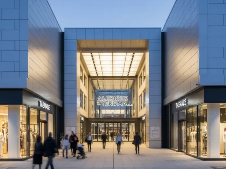 Aluminum cladding used in shopping mall