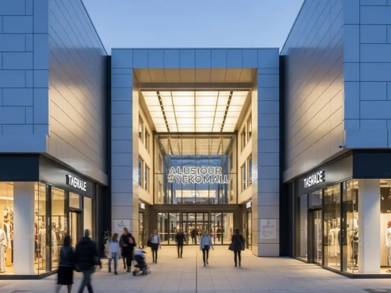 Aluminum cladding used in shopping mall