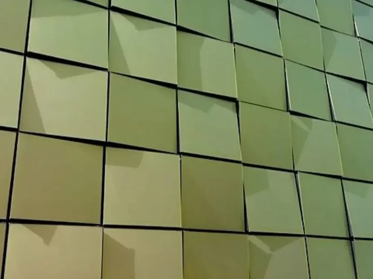 green facade of building