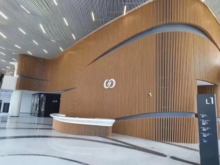 xtrametal aluminum timber look battens project for office building