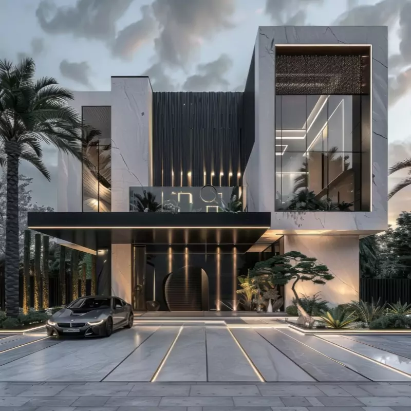 Before upgrading the exterior wall of the villa