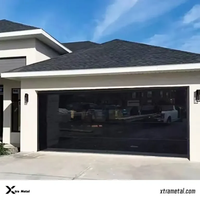 Aluminum privacy glass garage door